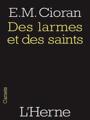 cover image of Des larmes et des saints